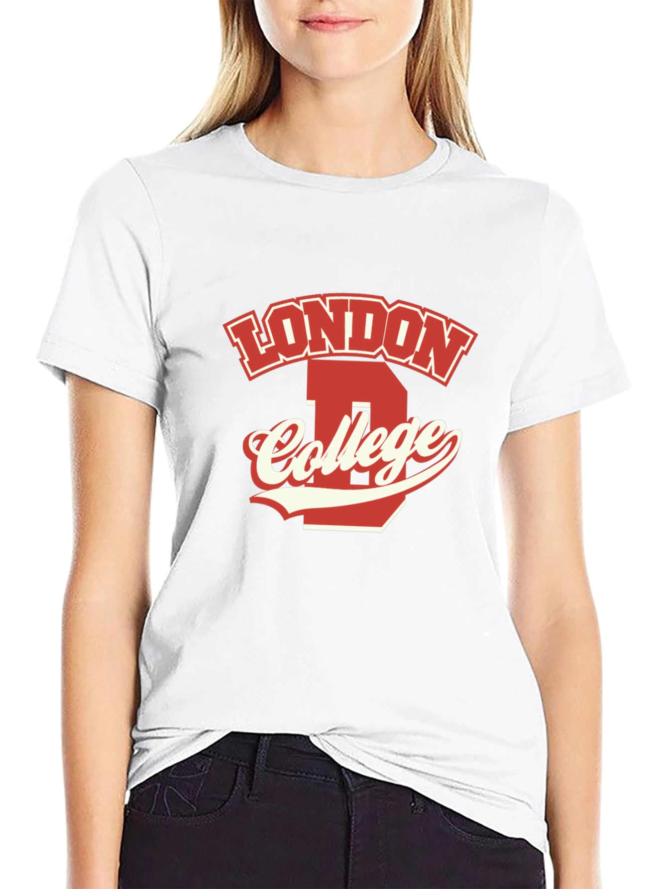 Black London College Graphic T-Shirt view 9