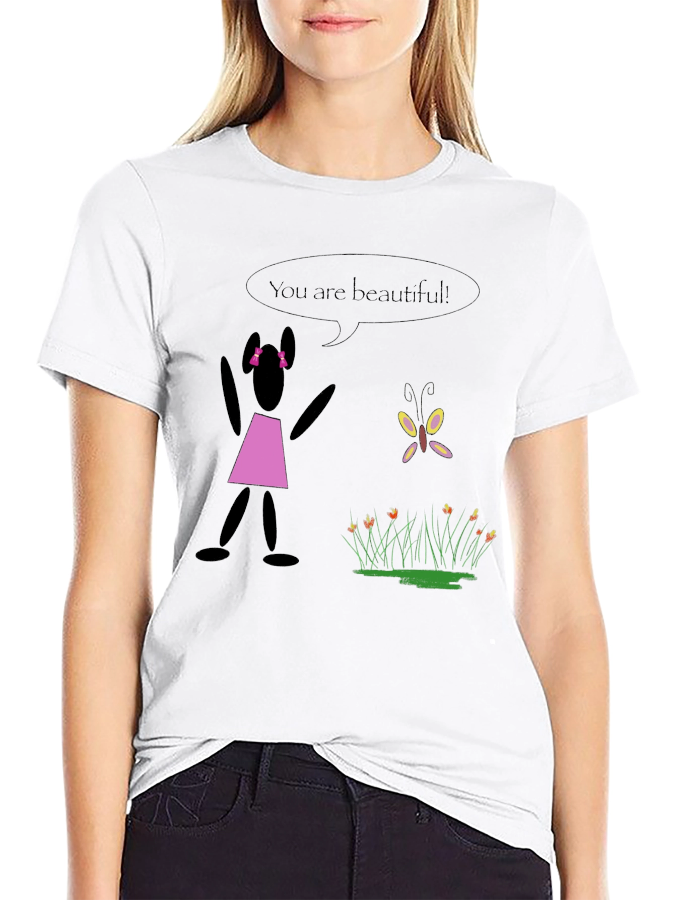 Black Unique Graphic Tee: You Are Beautiful view 9