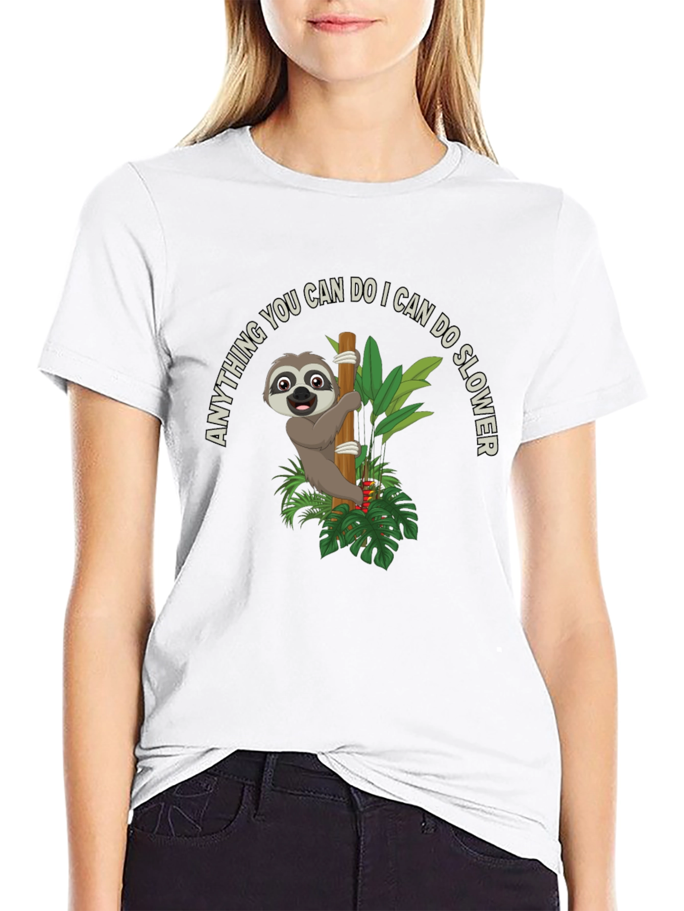 Black Sloth Graphic T-Shirt - Funny Slow Animal Tee view 9