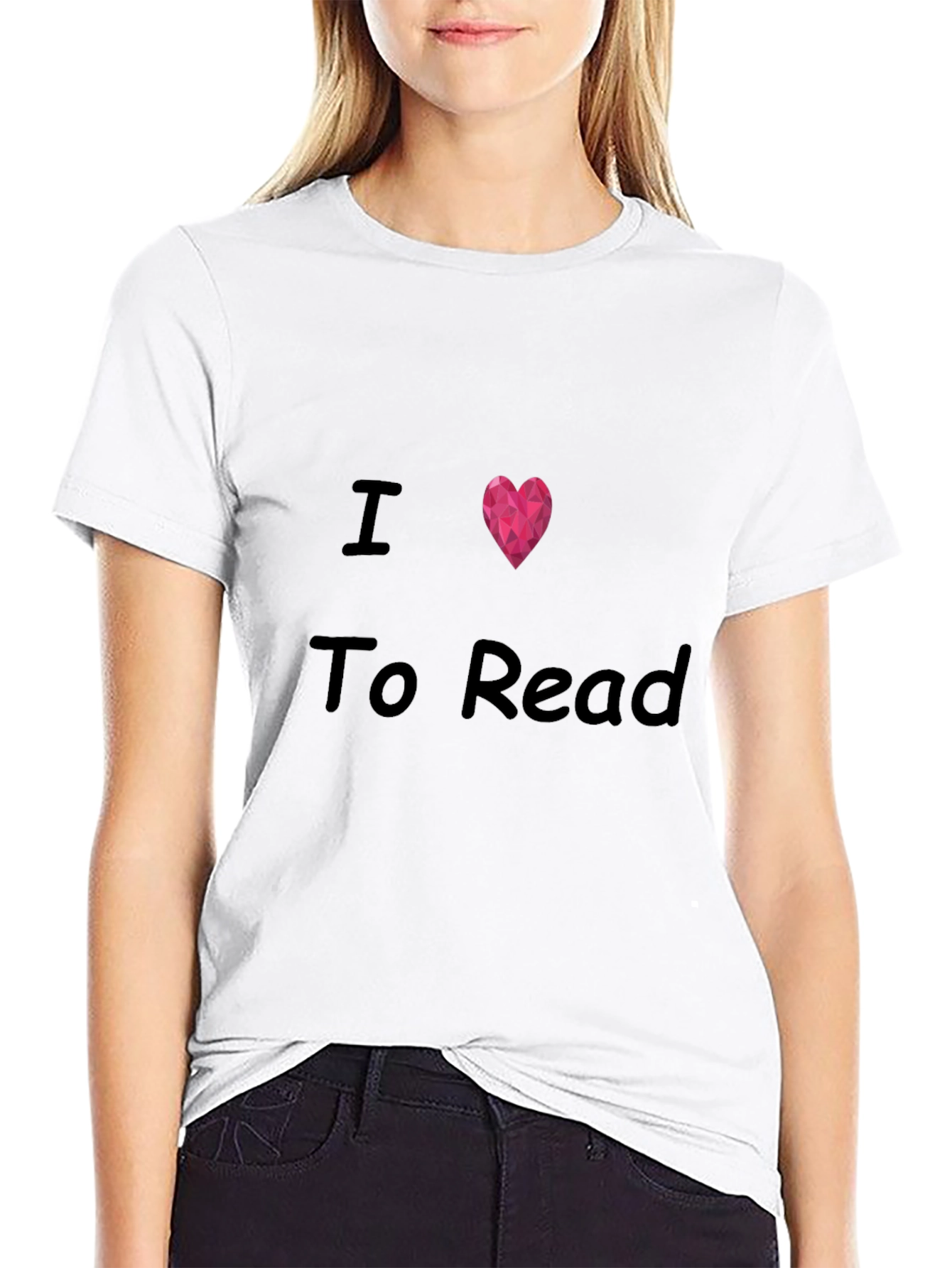 Black I Heart to Read Black T-Shirt view 9