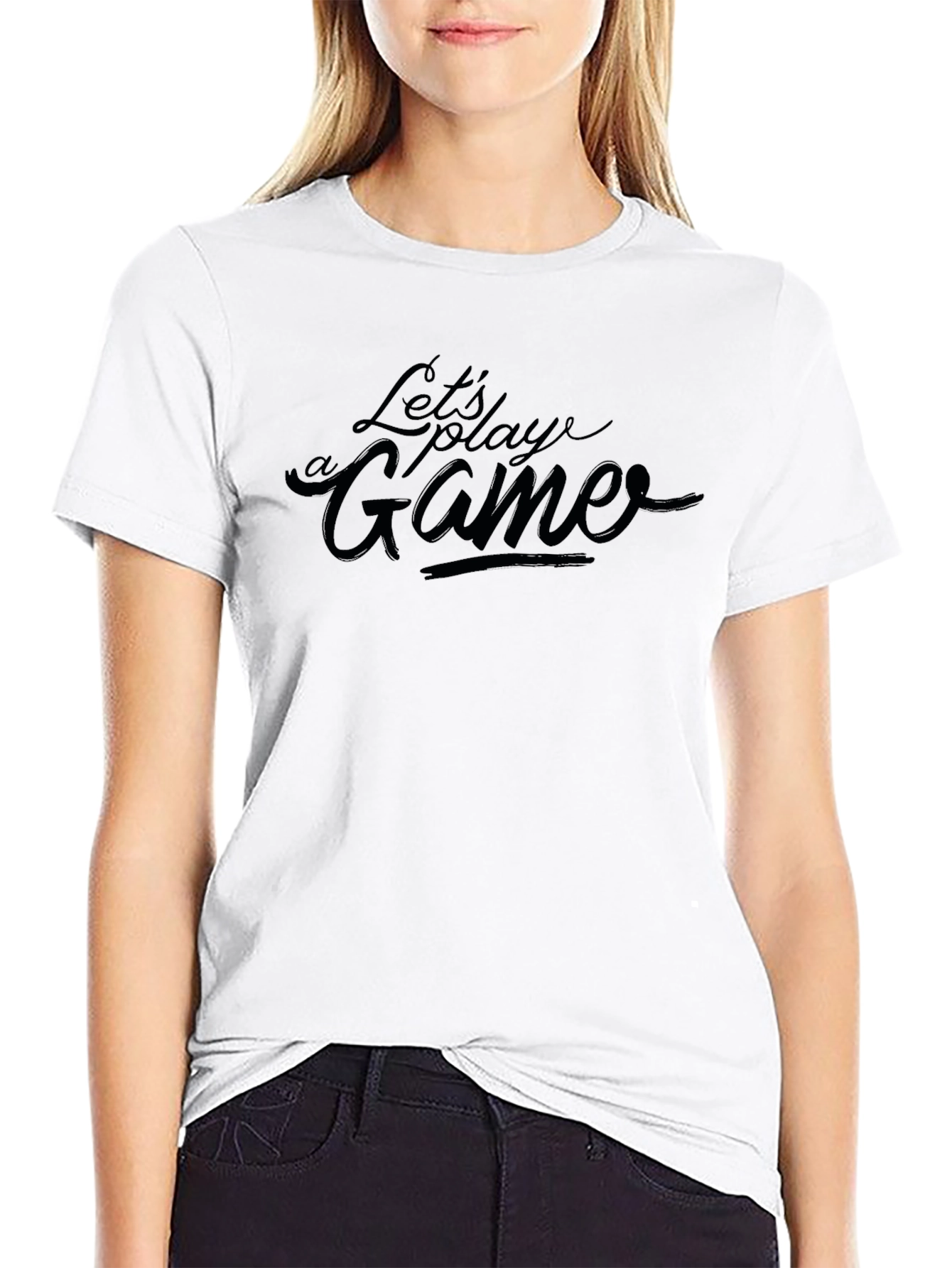 Black Let's Play a Game Black T-Shirt view 9