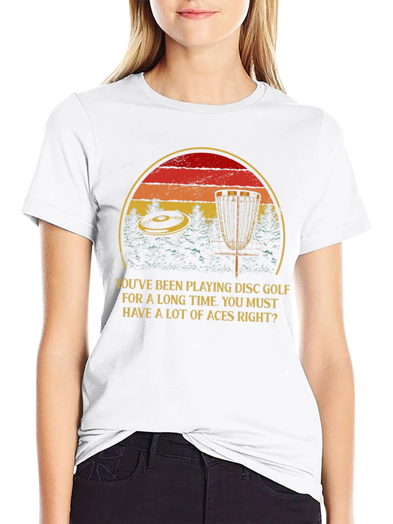 Disc Golf Aces T-Shirt - Retro Sunset Design - 9