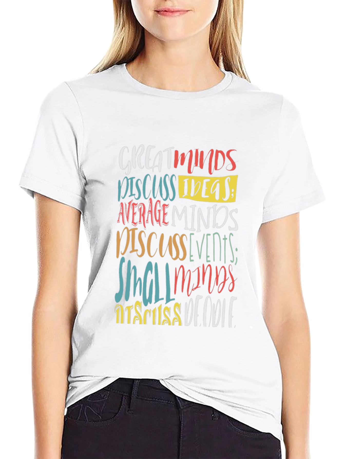 Black Great Minds Discuss Ideas Graphic Tee view 9
