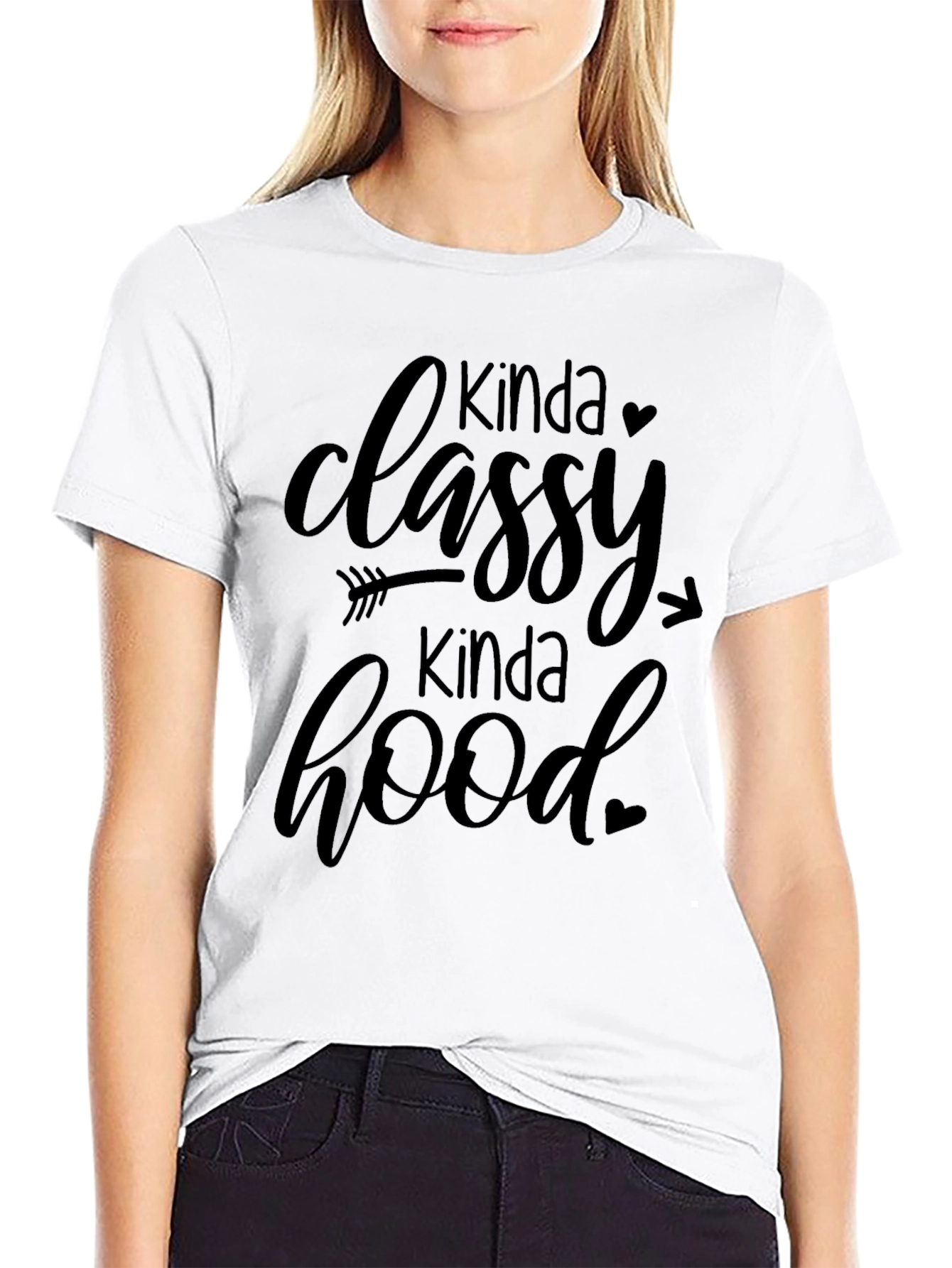 Black Kinda Classy Kinda Hood Graphic Tee view 9