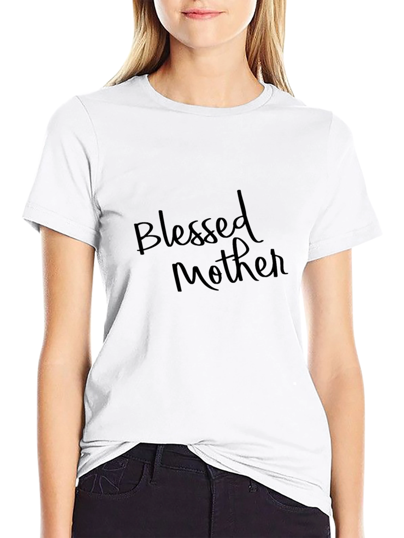 Black Blessed Mother Black Tee view 9