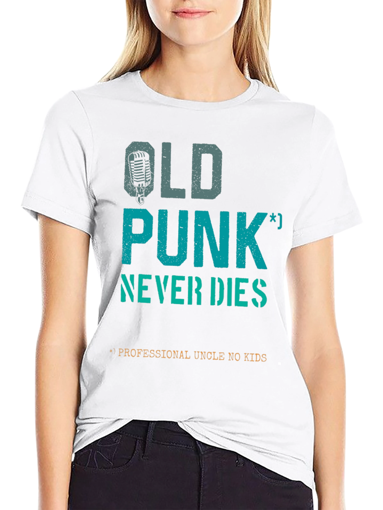 Black Old Punk Never Dies T-Shirt view 9