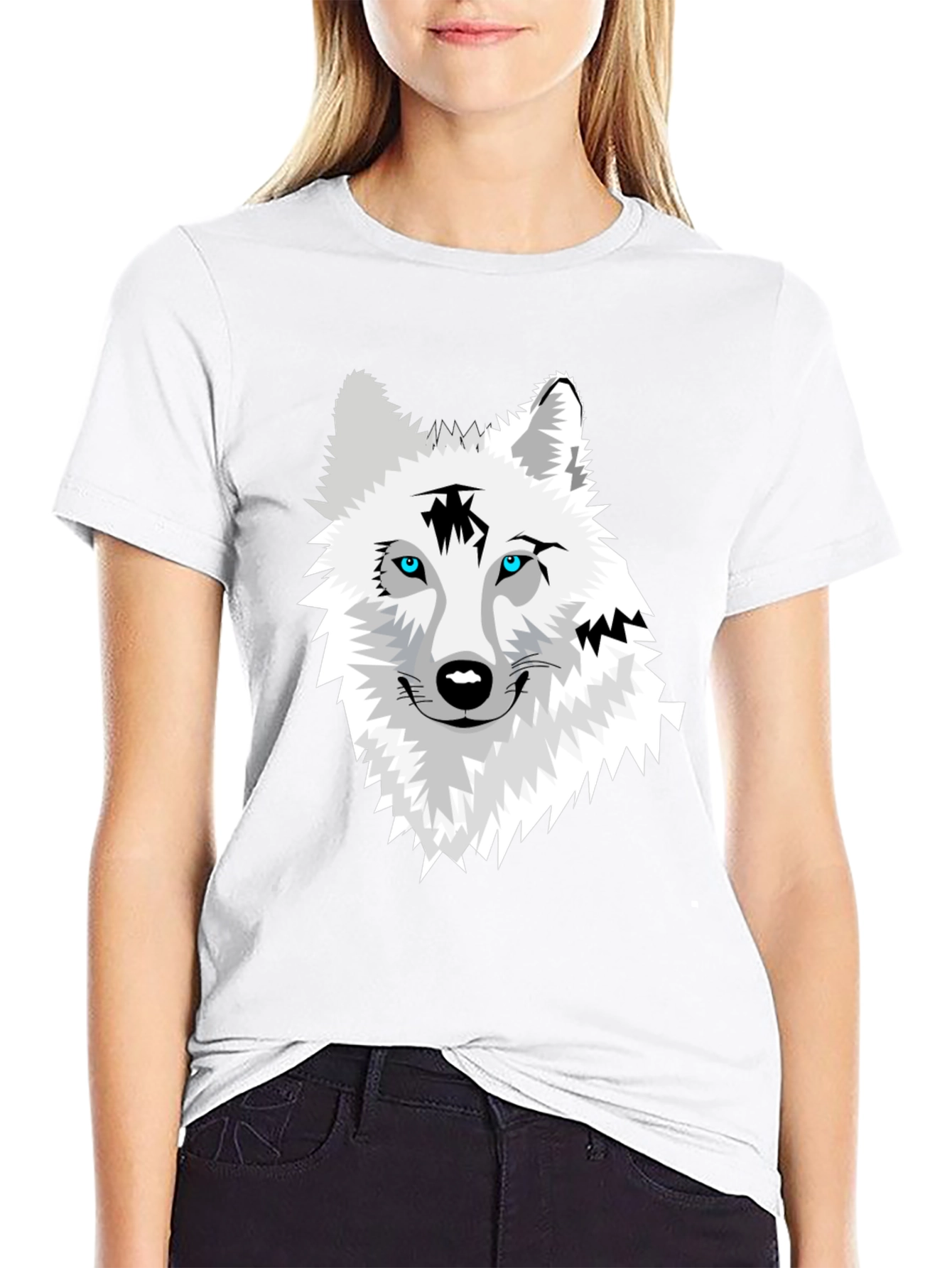 Black Wolf Graphic Black T-Shirt view 9