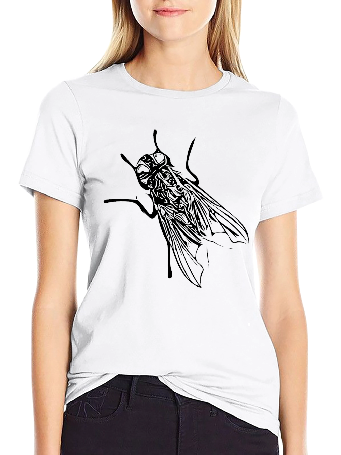 Black Black Fly Graphic Tee - Cool Insect Design view 9