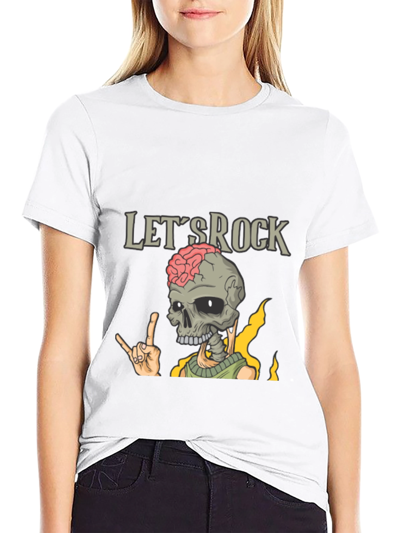 Black Let's Rock Skeleton T-Shirt view 9
