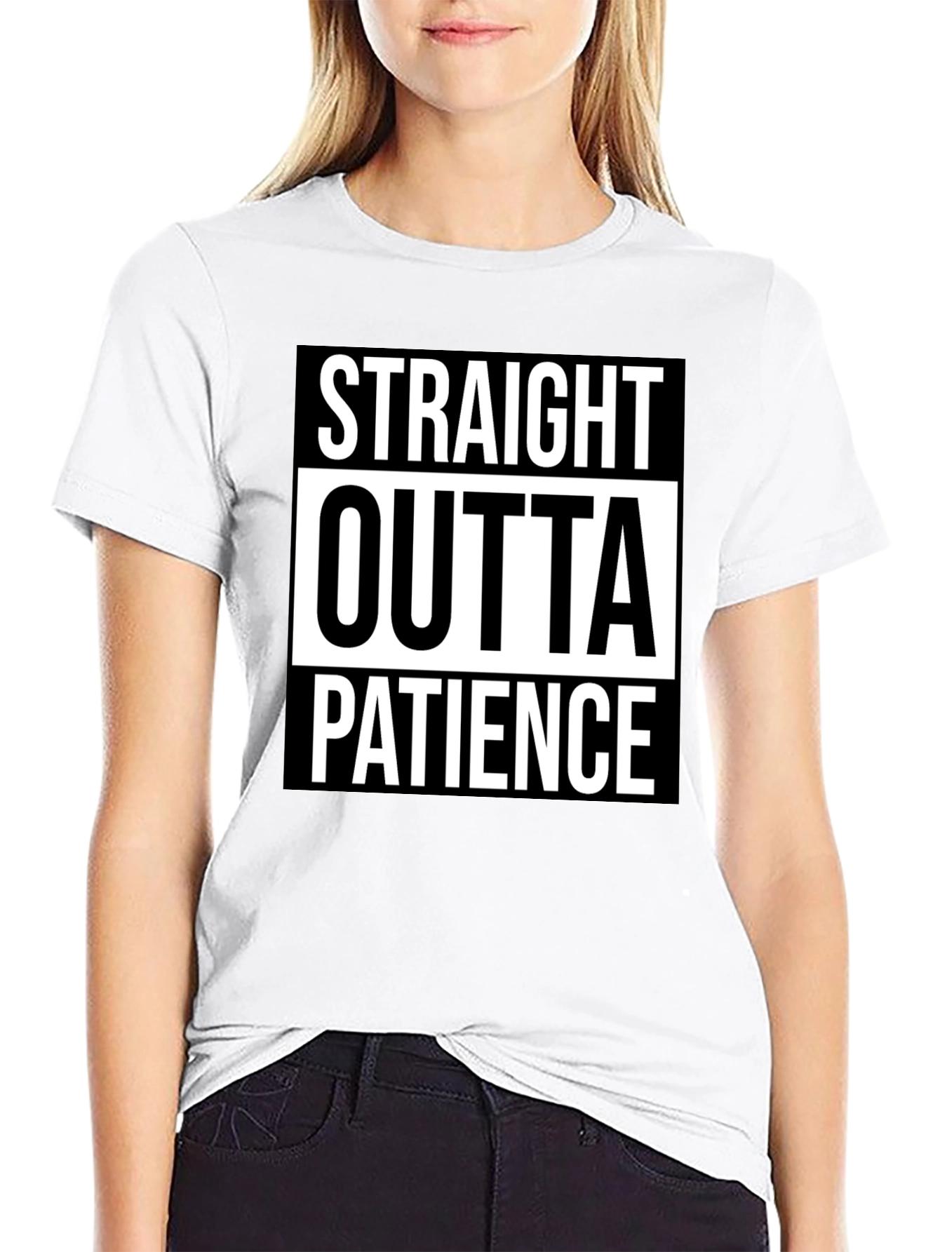 Black Straight Outta Patience Graphic Tee view 9