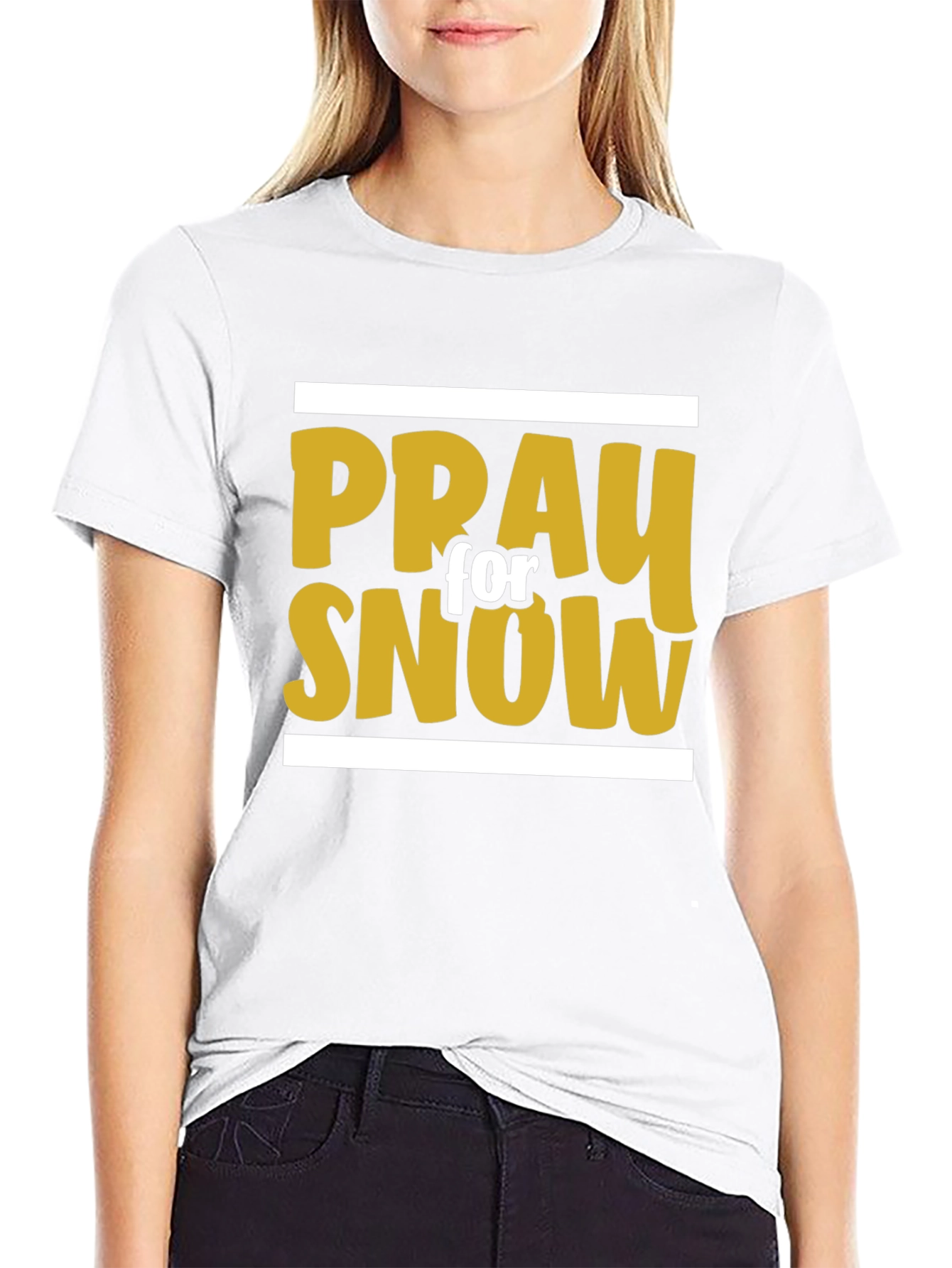 Black Pray for Snow Graphic Tee view 9