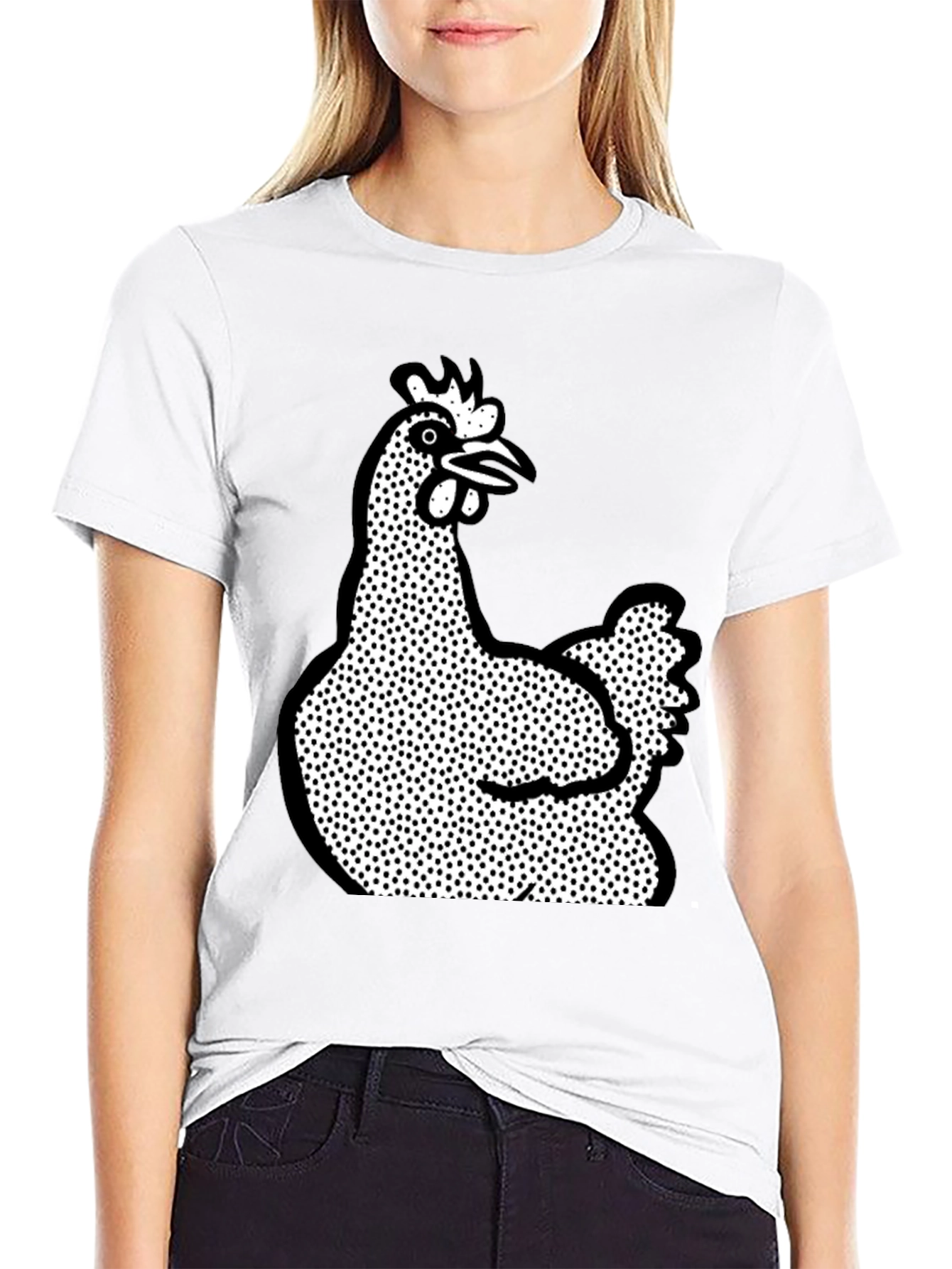 Black Quirky Chicken Graphic T-Shirt - Black view 9