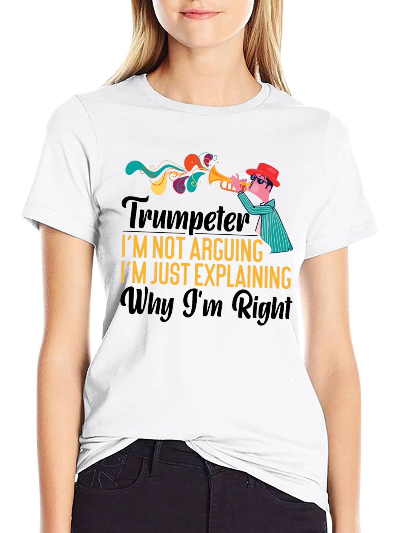 Black Trumpeter Funny T-Shirt - I'm Not Arguing, I'm Just Explaining view 9