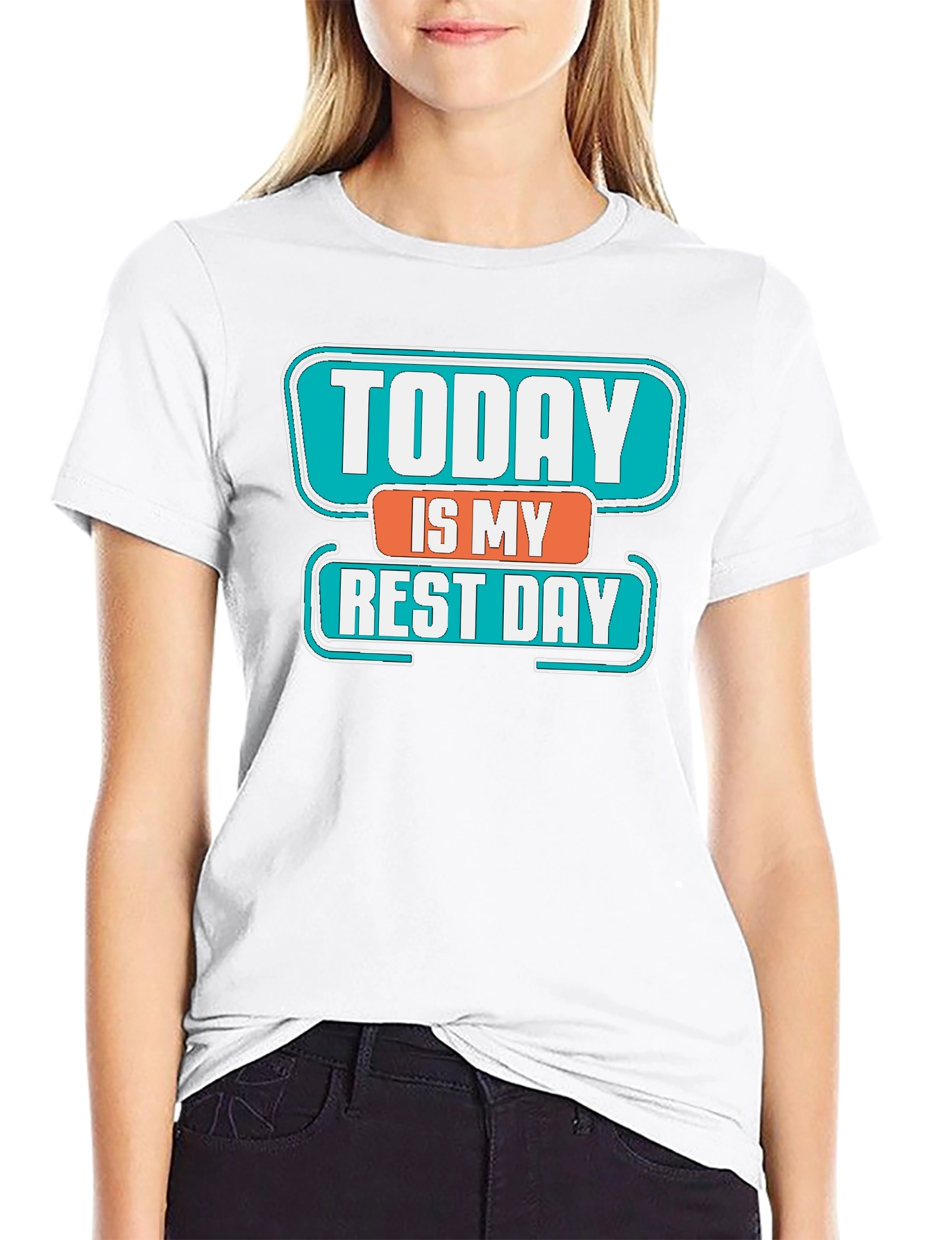 Black Today Is My Rest Day Graphic Tee - Black view 9