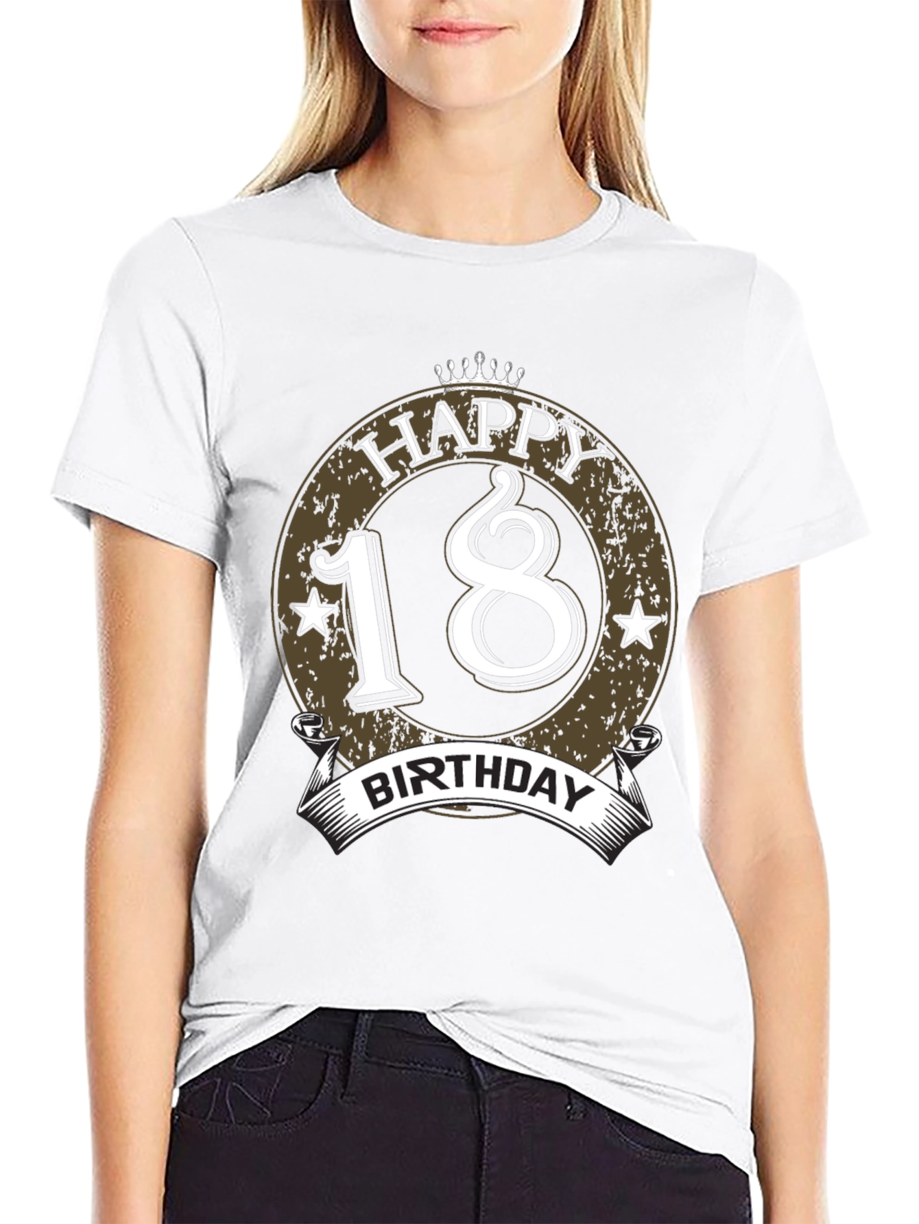 Black Happy 18th Birthday Black T-Shirt view 9