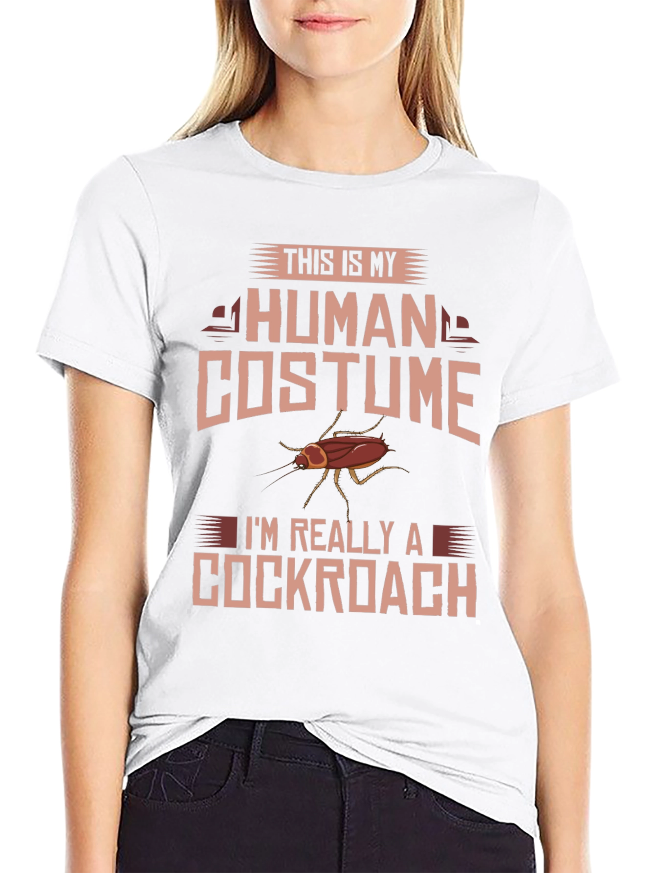 Black Human Costume Cockroach T-Shirt view 9