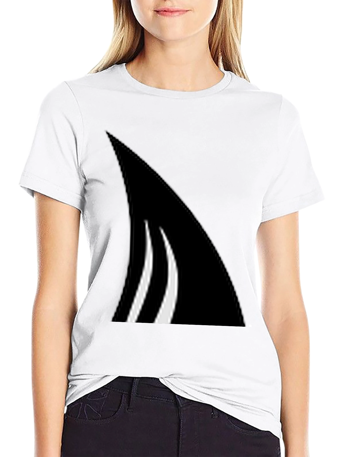 Black Abstract Graphic Tee - Black view 9