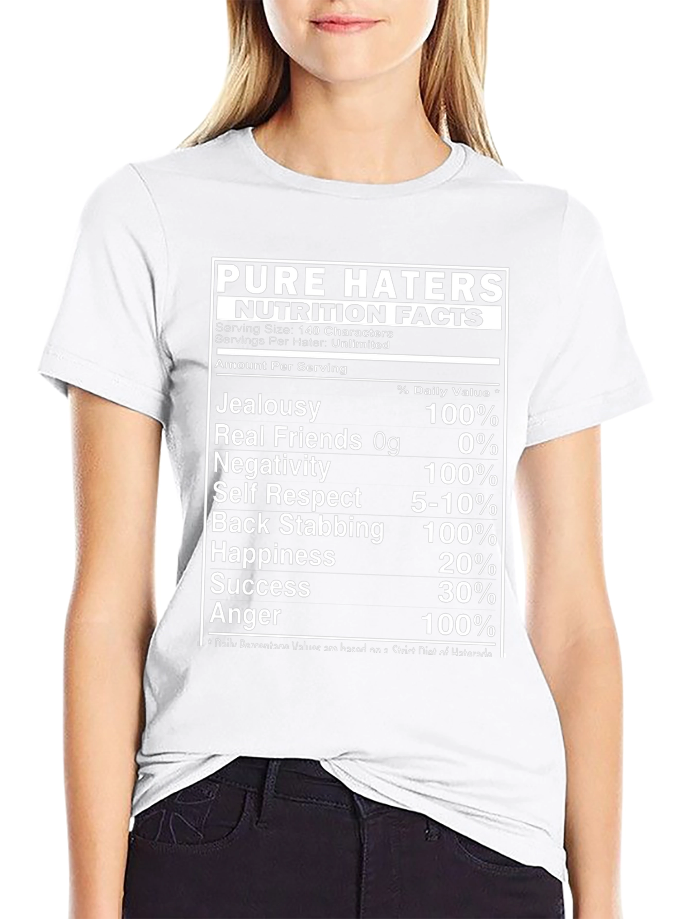 Black Pure Haters Nutrition Facts Black T-Shirt view 9
