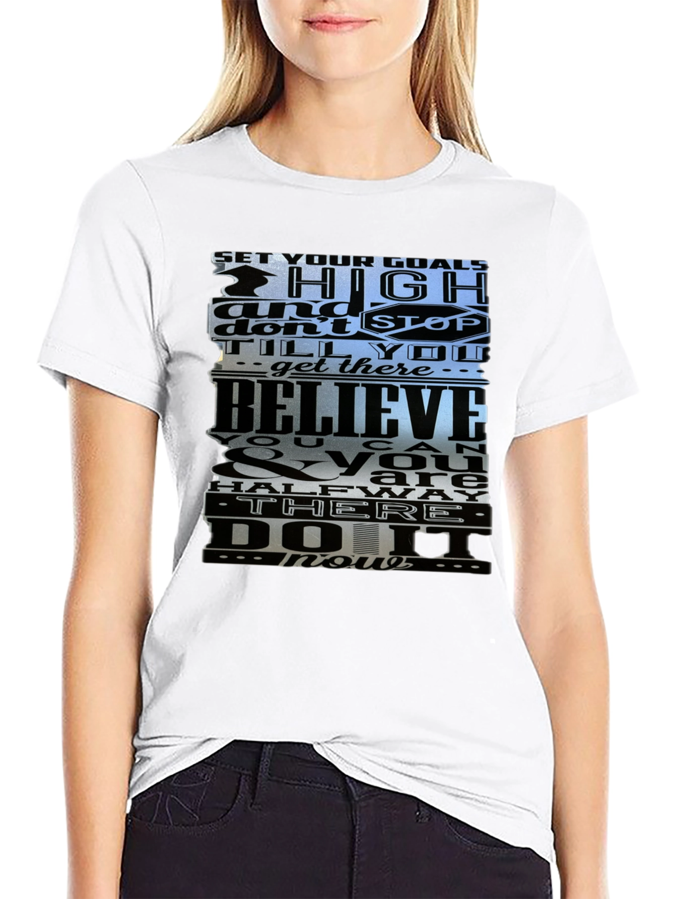 Motivational Graphic T-Shirt - Set High Goals - 9