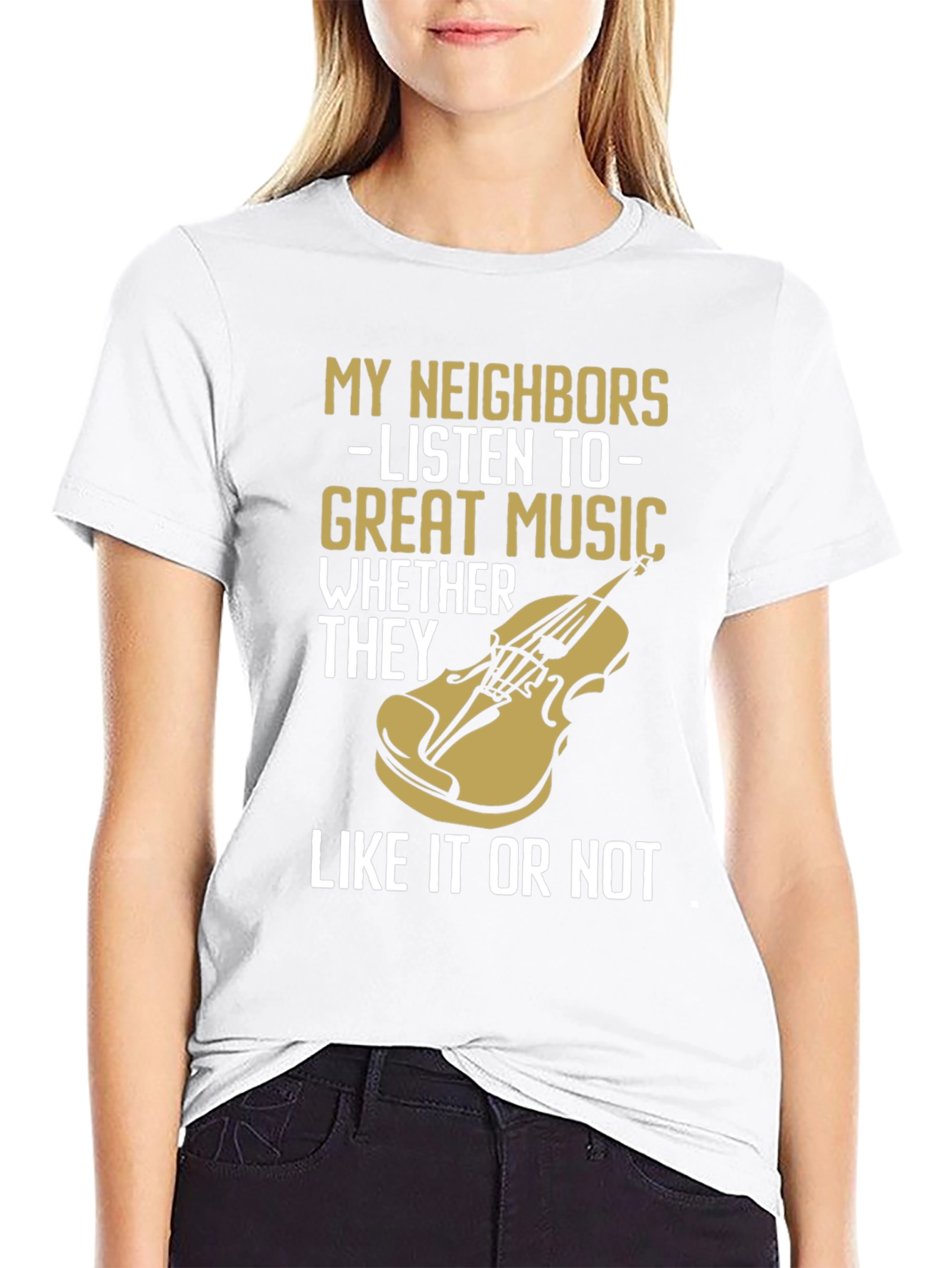 Black My Neighbors Listen To Great Music T-Shirt view 9