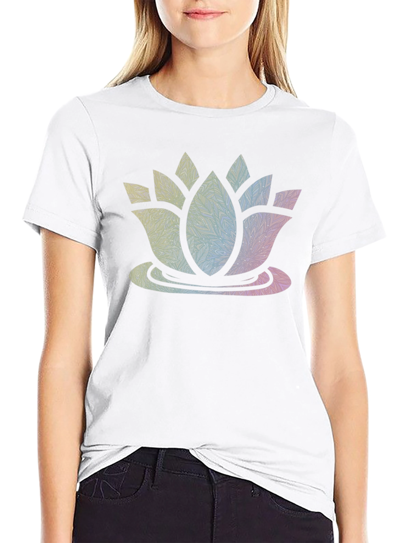 Black Lotus Mandala Graphic T-Shirt view 9