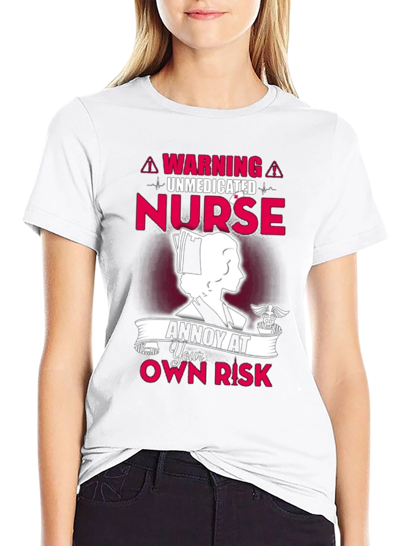 Black Unmedicated Nurse T-Shirt - Annoy At Your Own Risk! view 9