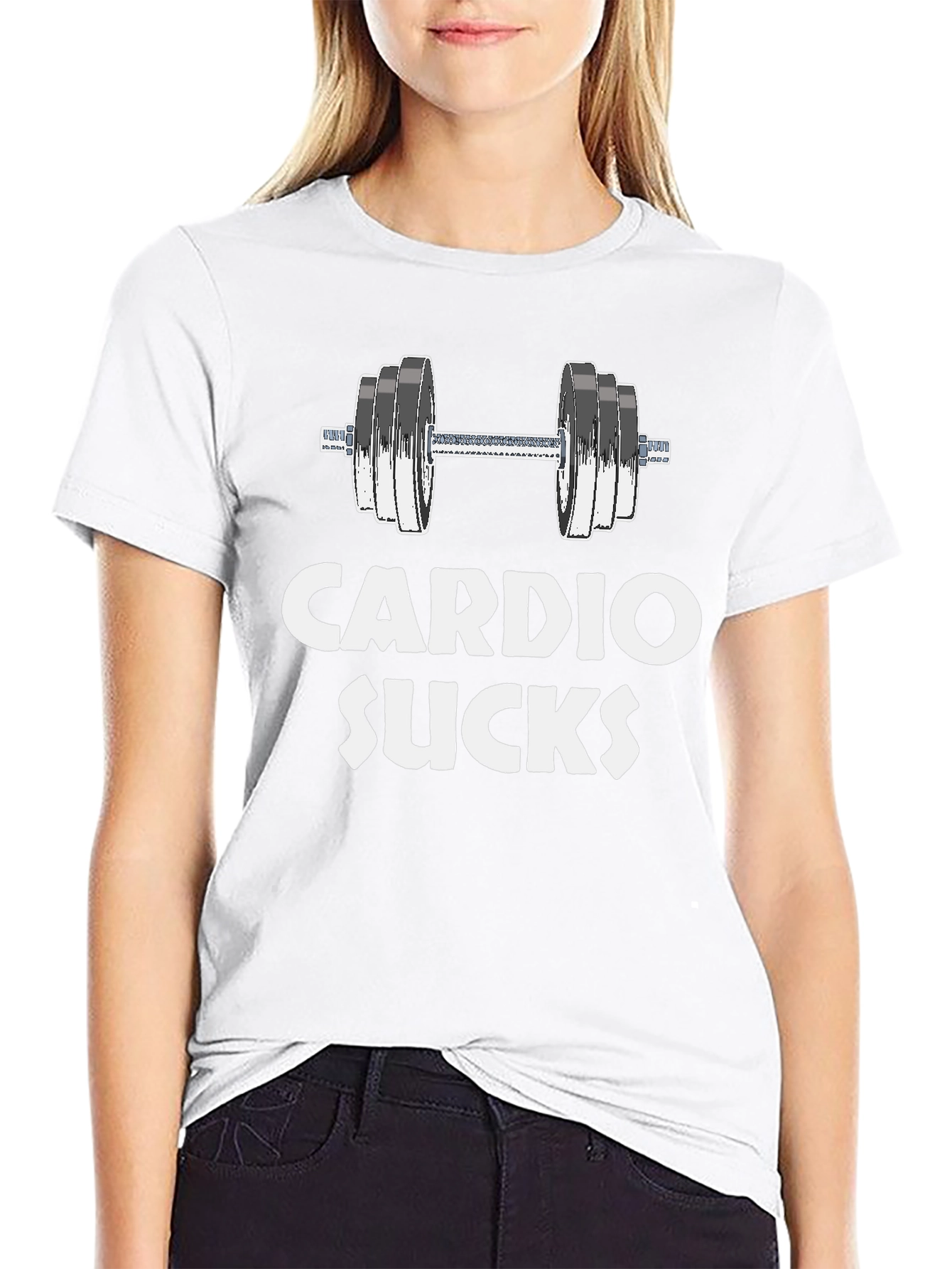 Black Cardio Sucks Gym T-Shirt - Funny Workout Tee view 9
