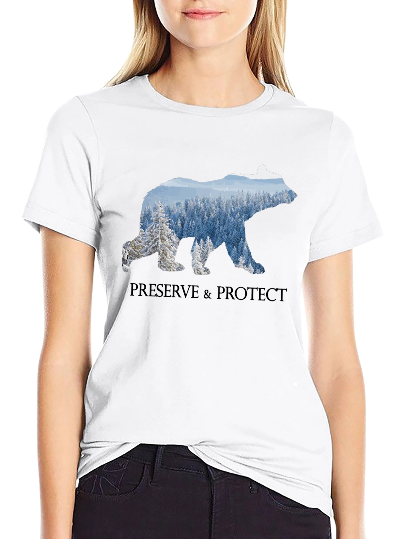 Black Preserve & Protect Bear Graphic T-Shirt view 9