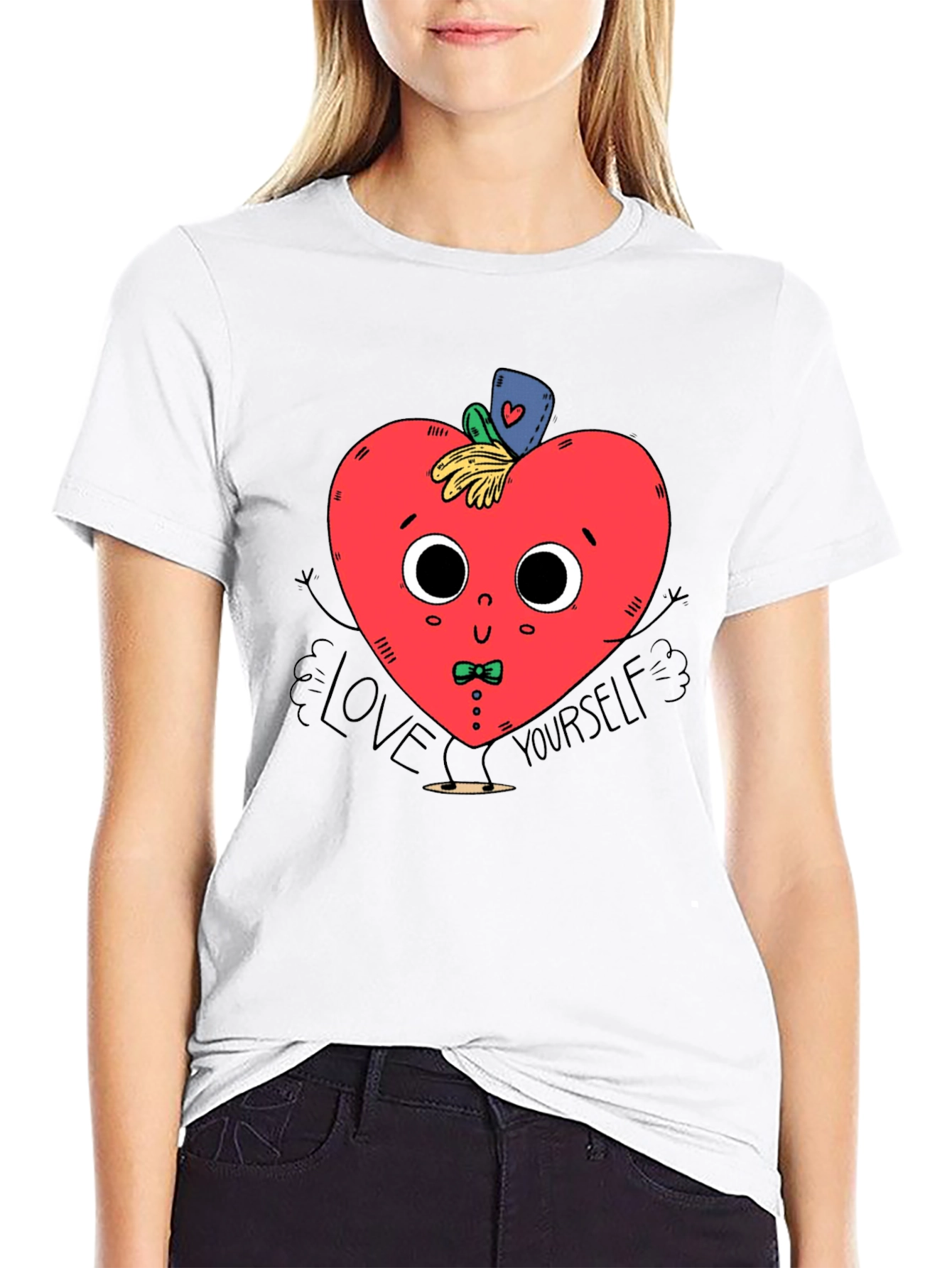 Black Love Yourself Heart Graphic T-Shirt view 9