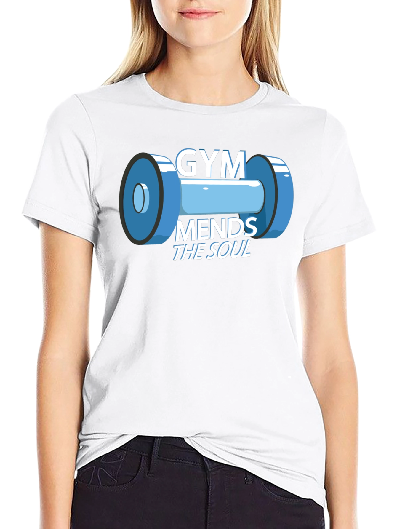 Black Gym Mends the Soul Graphic T-Shirt view 9
