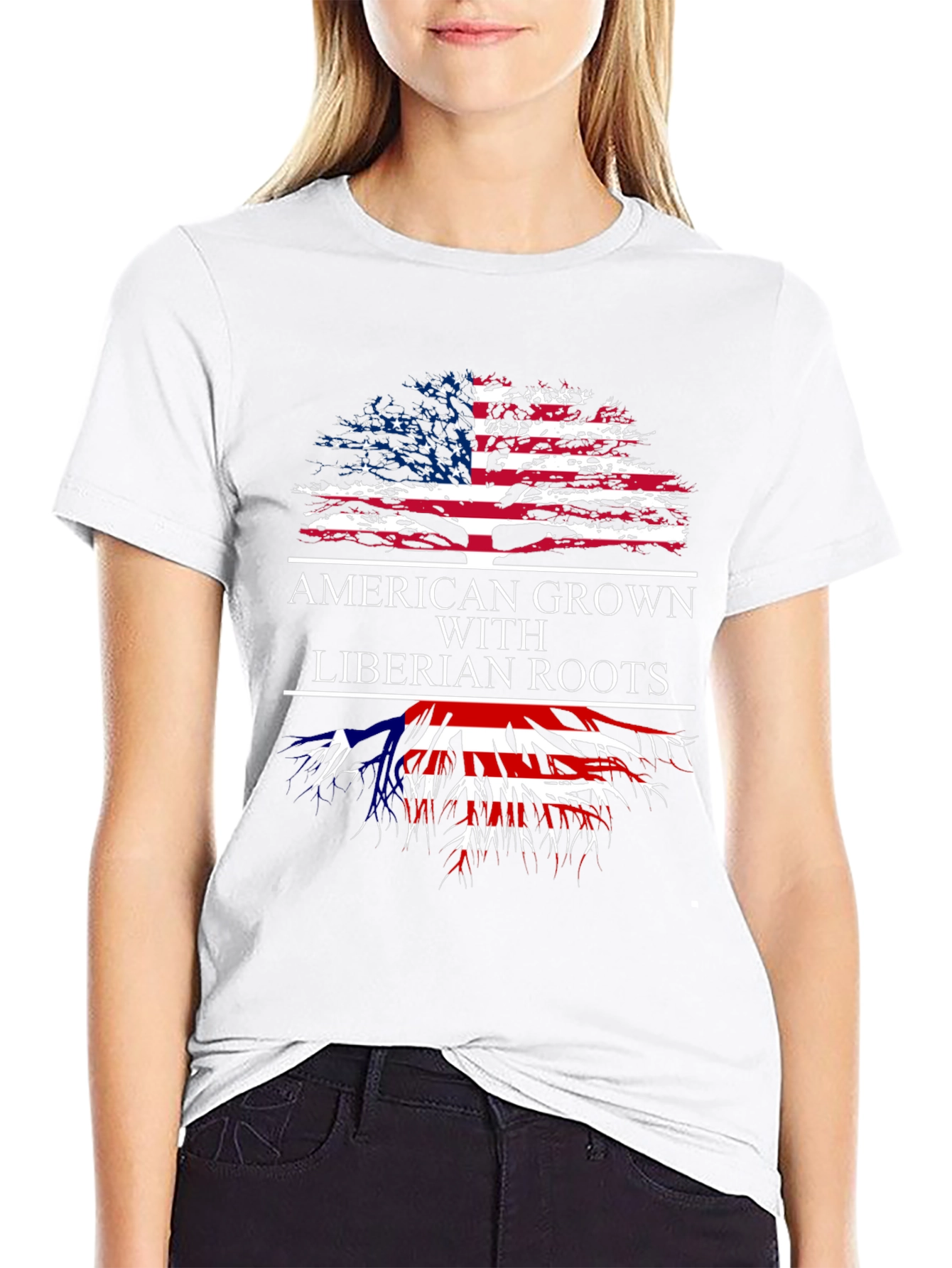 American Grown with Liberian Roots T-Shirt - 9