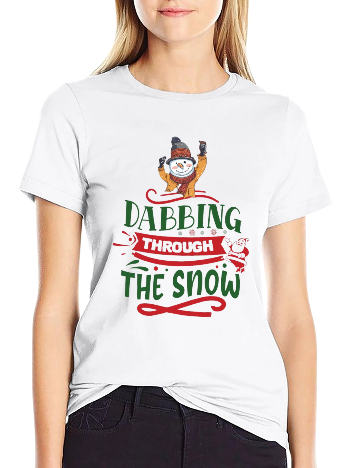 Black Dabbing Through the Snow Graphic T-Shirt view 9