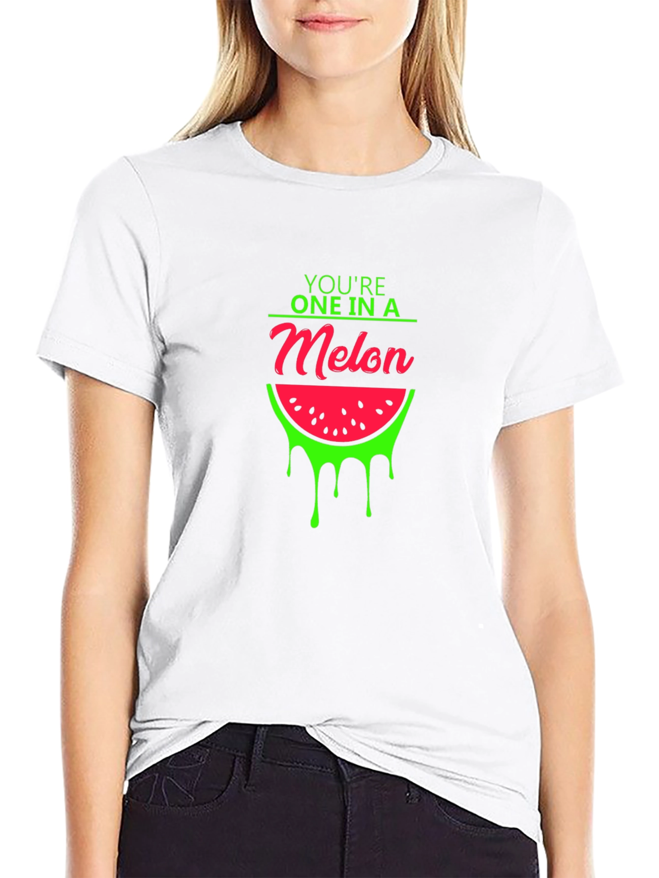 Black You're One In A Melon Funny Graphic T-Shirt view 9