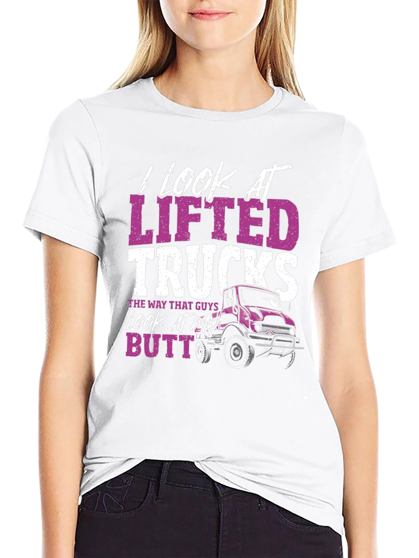 Black I Look At Lifted Trucks T-Shirt view 9