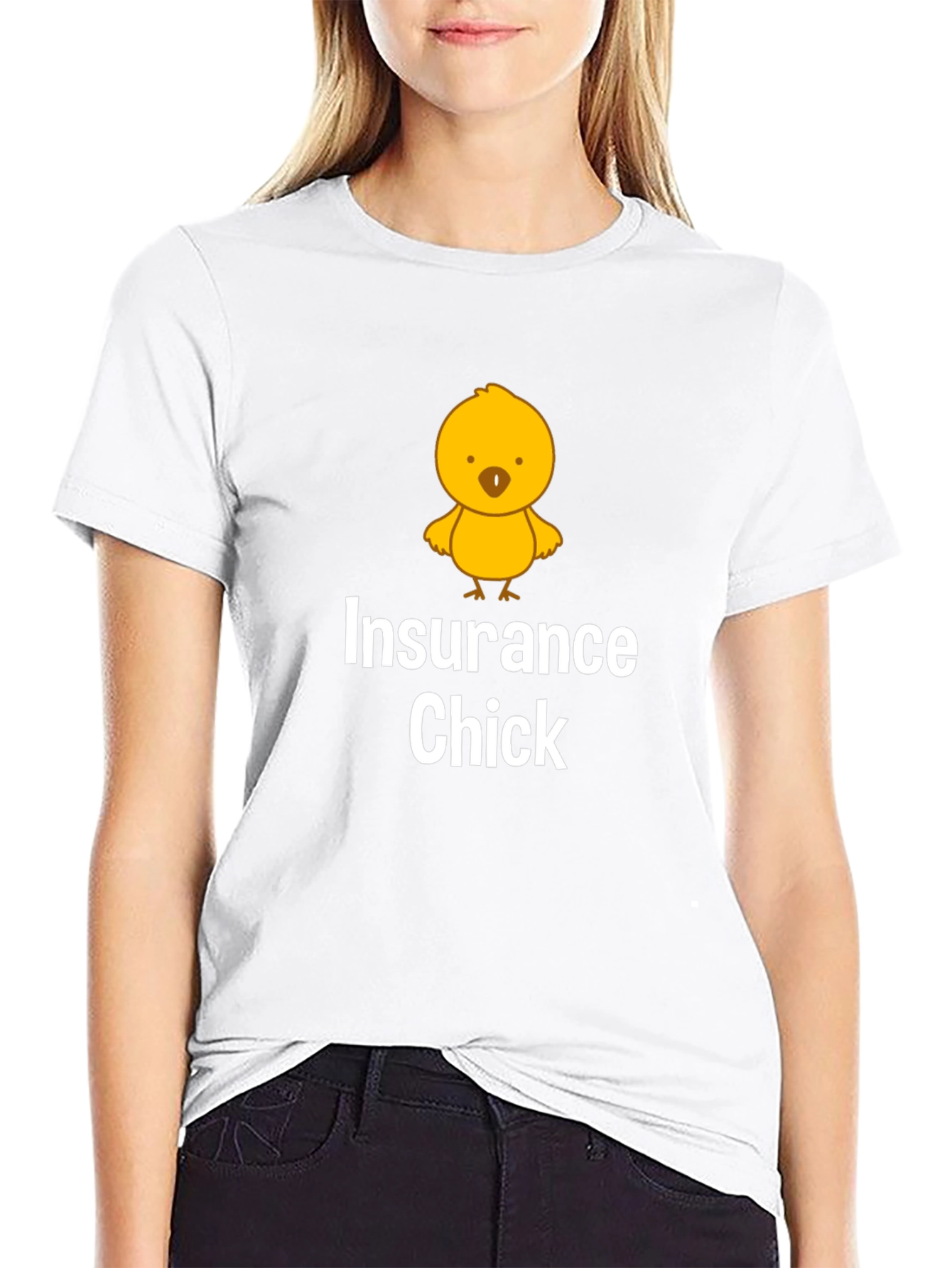 Black Insurance Chick T-Shirt - Funny & Unique Design view 9