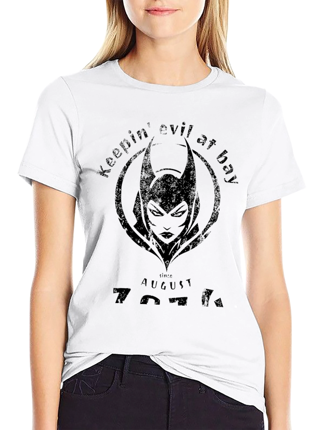 Black Keepin' Evil at Bay Black Graphic T-Shirt view 9