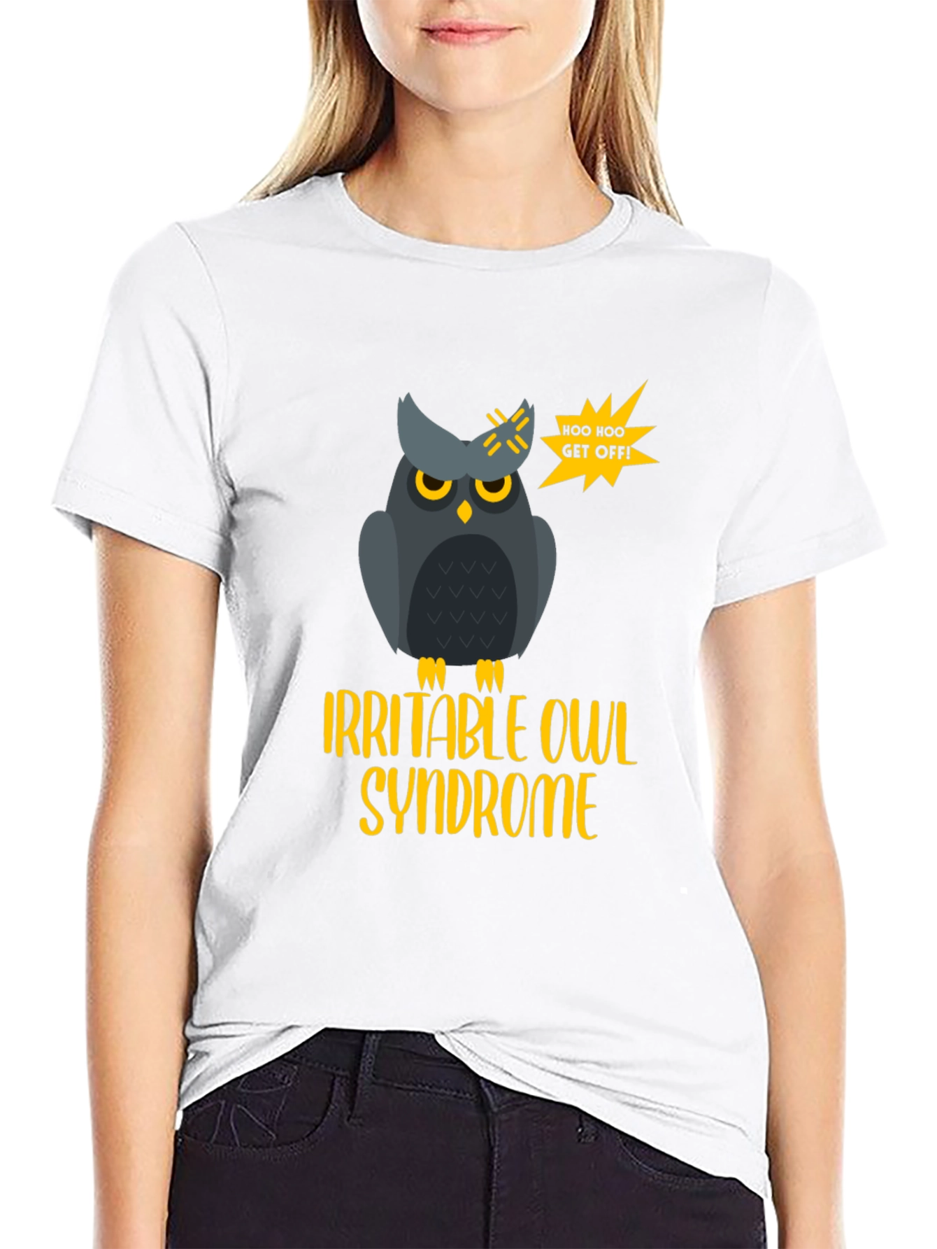 Black Irritable Owl Syndrome T-Shirt view 9