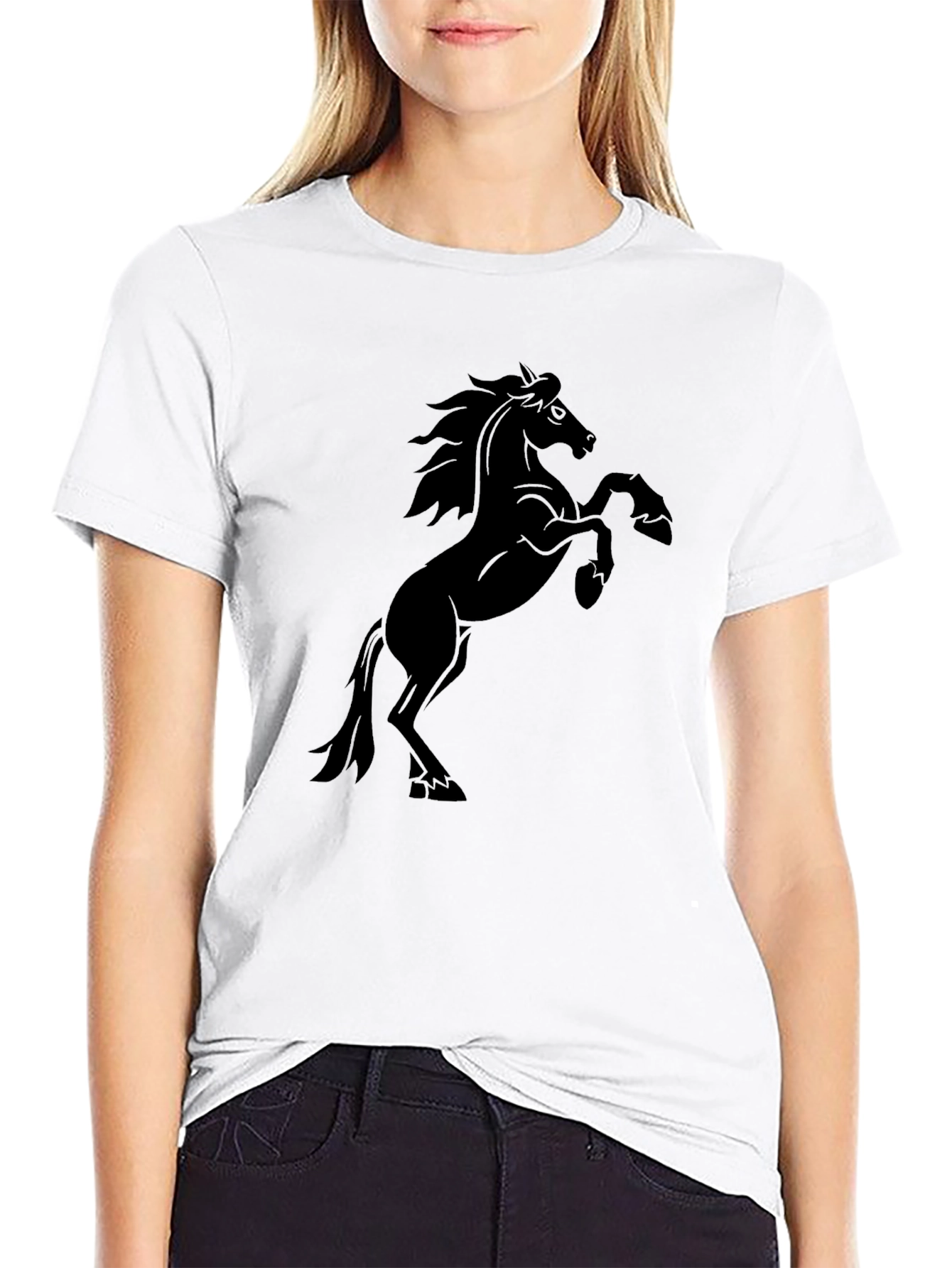 Black Black Horse Graphic Tee | Men's Classic Fit T-Shirt view 9