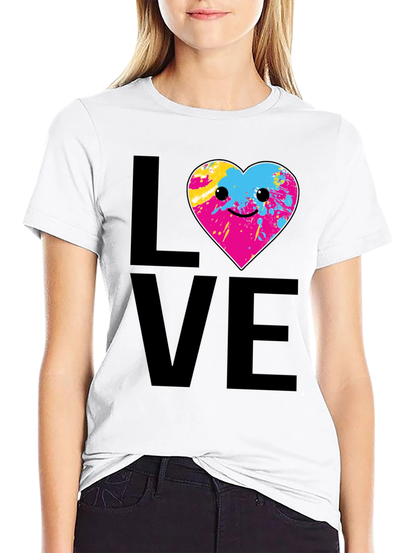 Black Love Heart Graphic Tee - Fun & Unique Design view 9