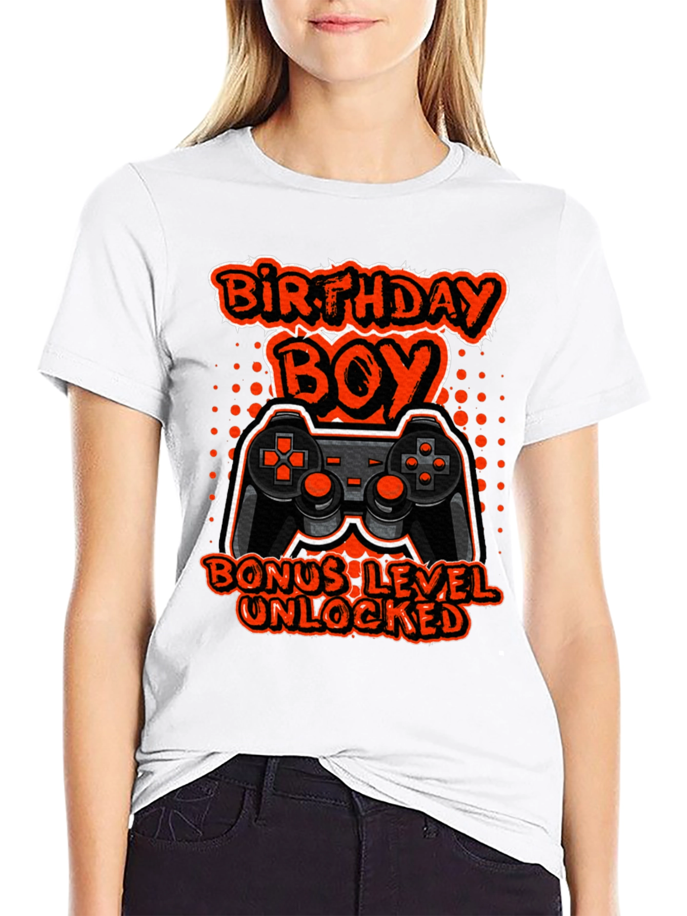 Black Birthday Boy Bonus Level Unlocked Gamer T-Shirt view 9
