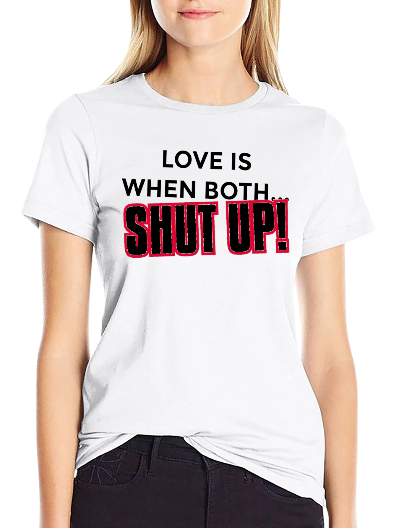 Black Shut Up! Graphic T-Shirt - Bold Statement Tee view 9