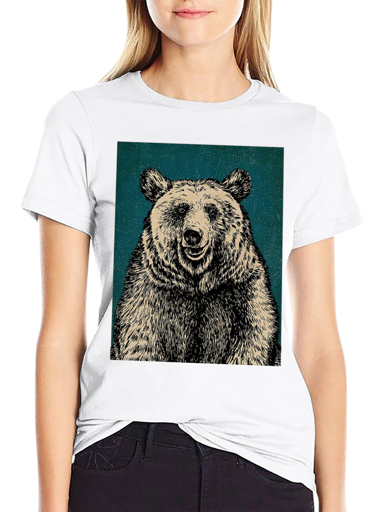 Black Men's Black Bear Graphic T-Shirt view 9