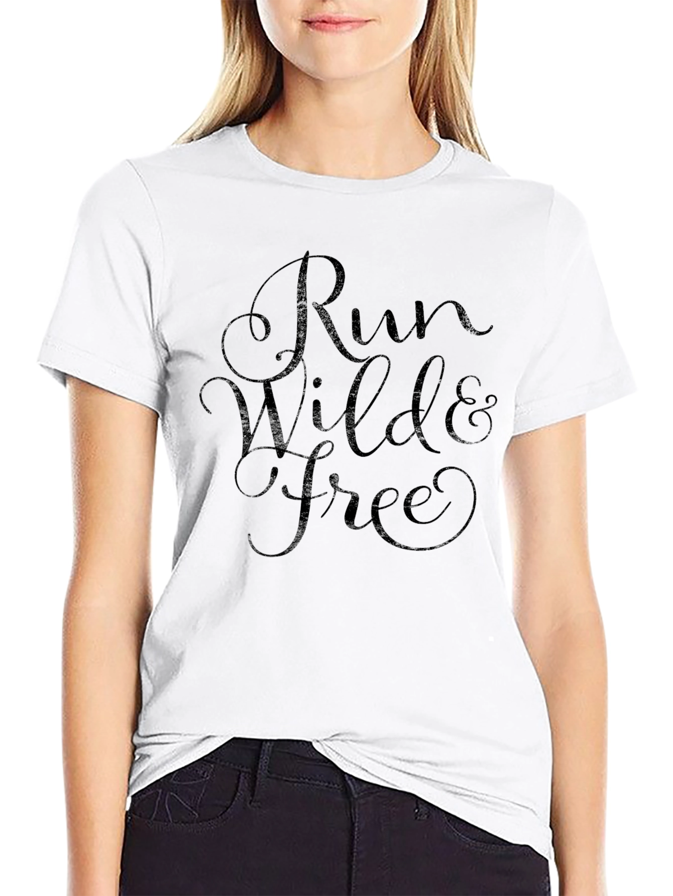 Black Run Wild & Free Graphic Tee view 9