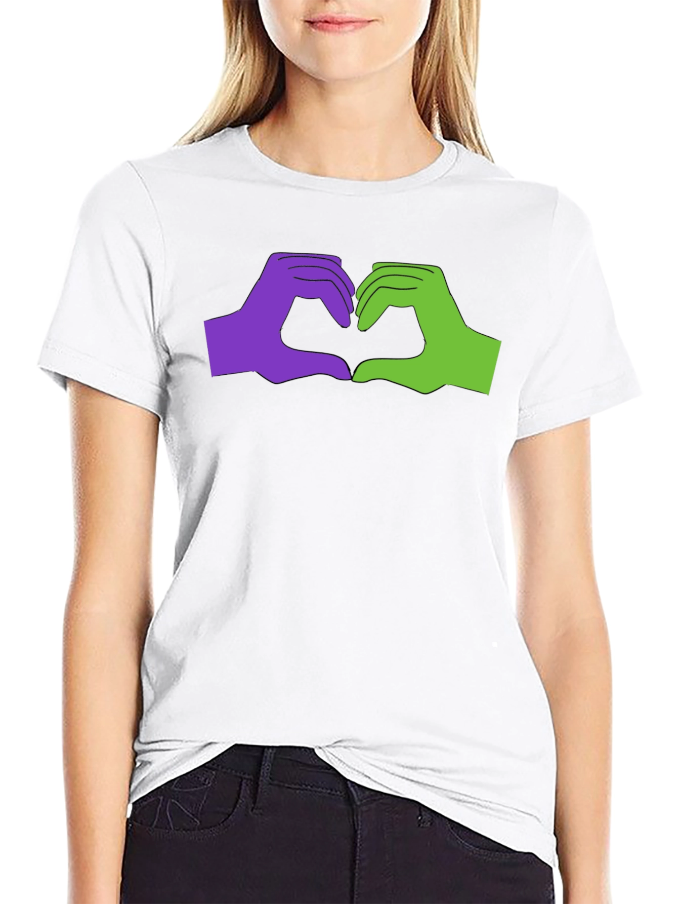 Black Love Sign Language Graphic Tee - Black Cotton T-Shirt view 9