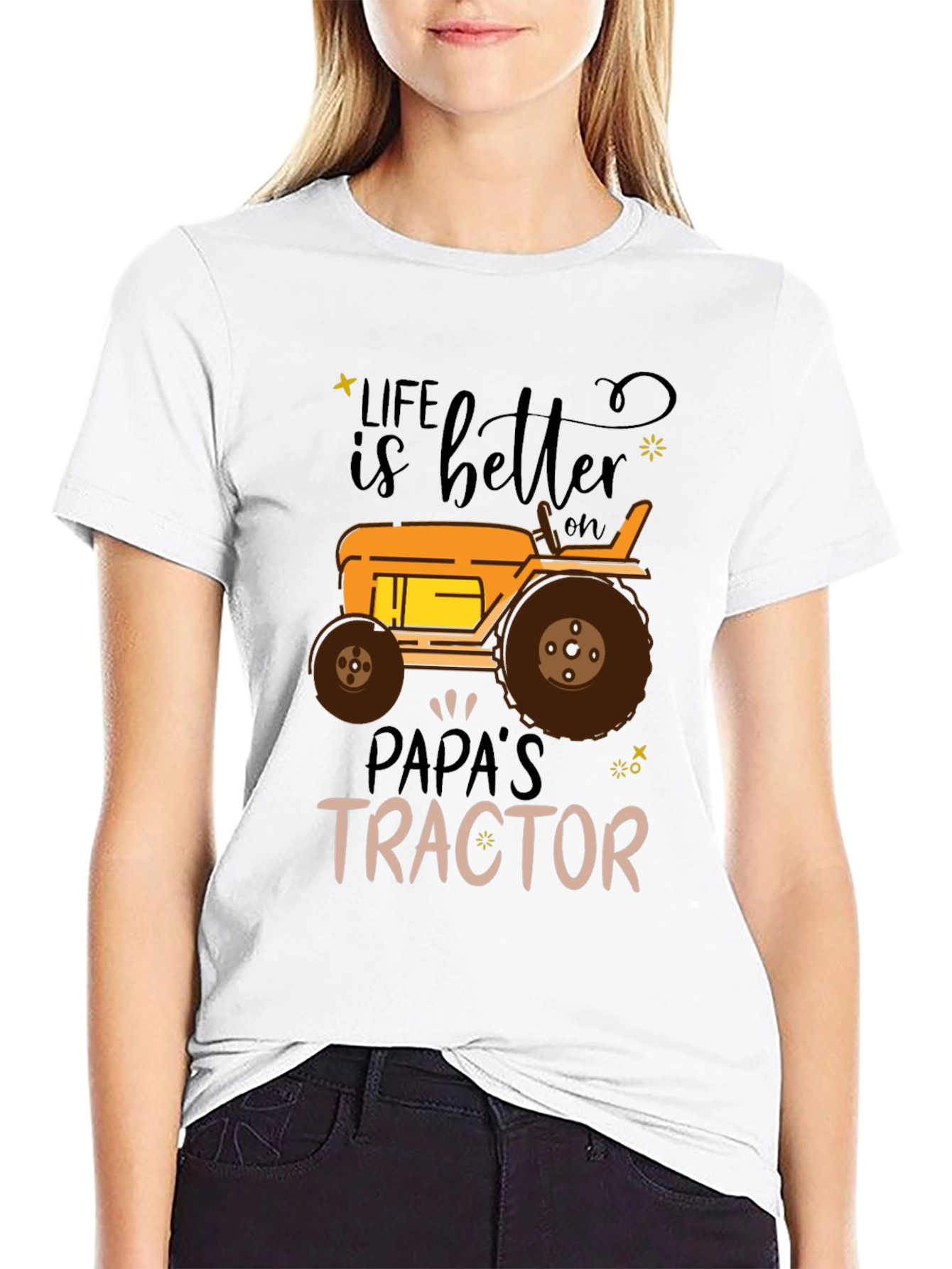 Black Life is Better on Papa's Tractor Black T-Shirt view 9
