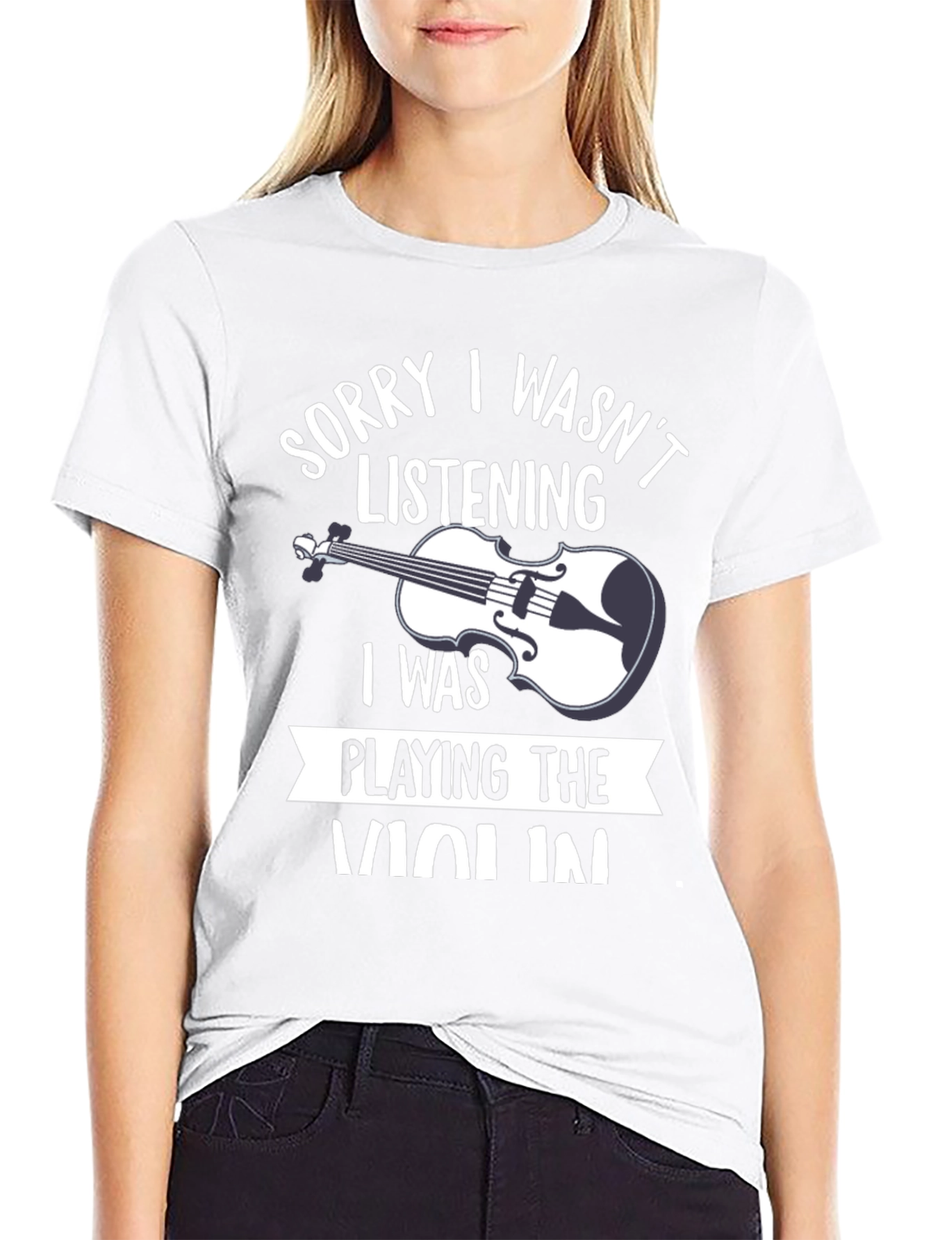 Black Violin Player T-Shirt - Sorry, Wasn't Listening! view 9