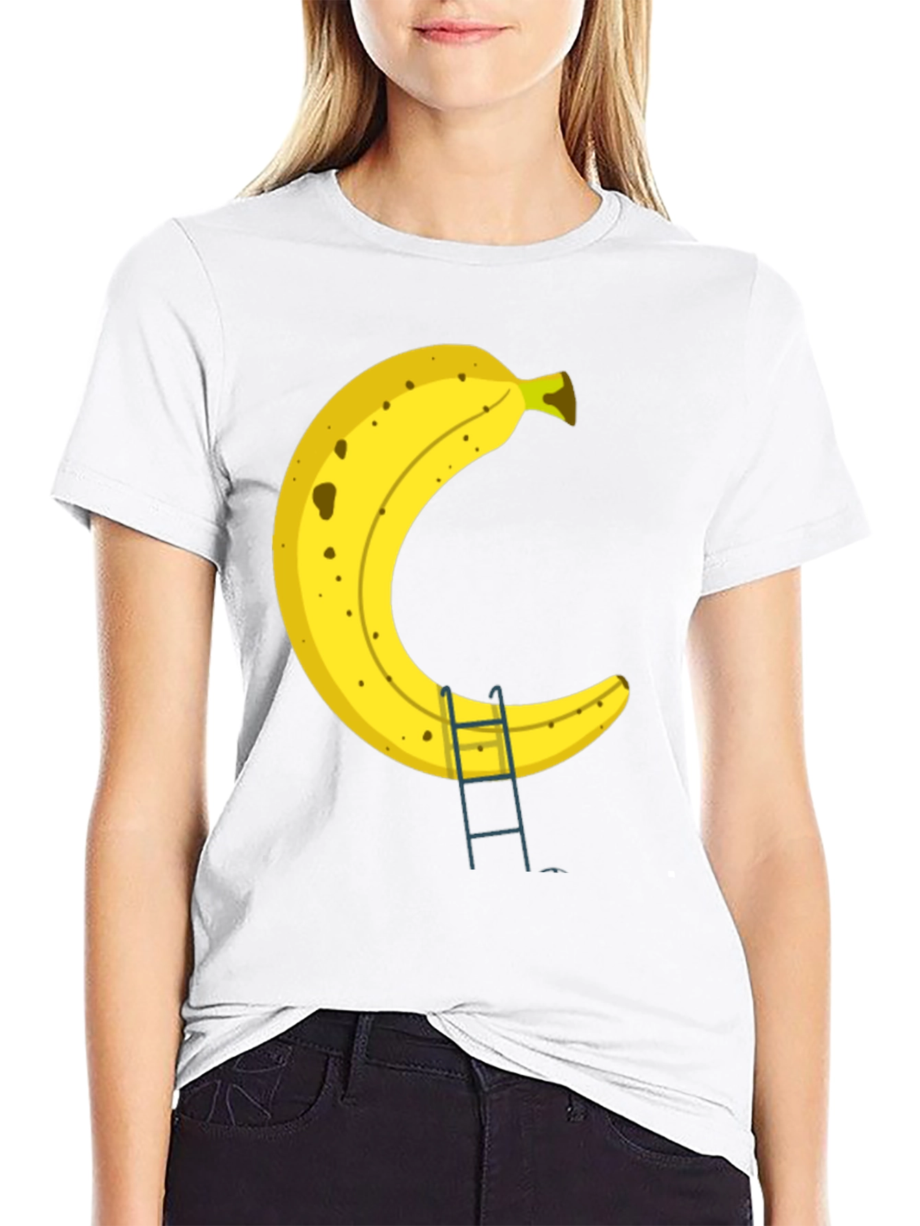 Black Banana Ladder Black T-Shirt - Funny Fruit Graphic Tee view 9
