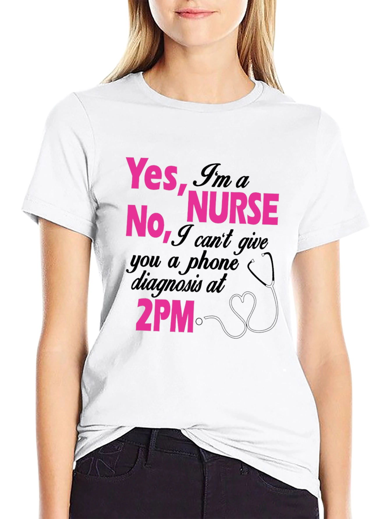 Black Funny Nurse T-Shirt - Yes I'm a Nurse - Black view 9