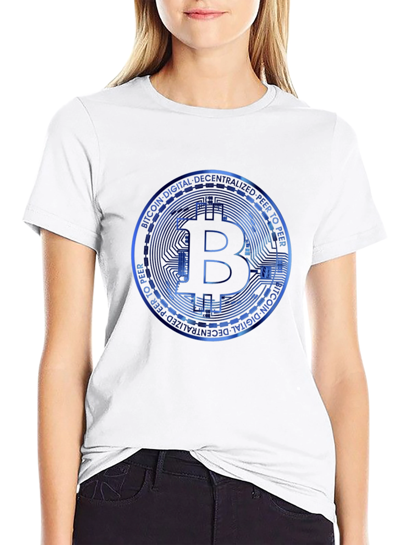 Black Bitcoin Crypto T-Shirt - Digital Decentralized Peer To Peer view 9