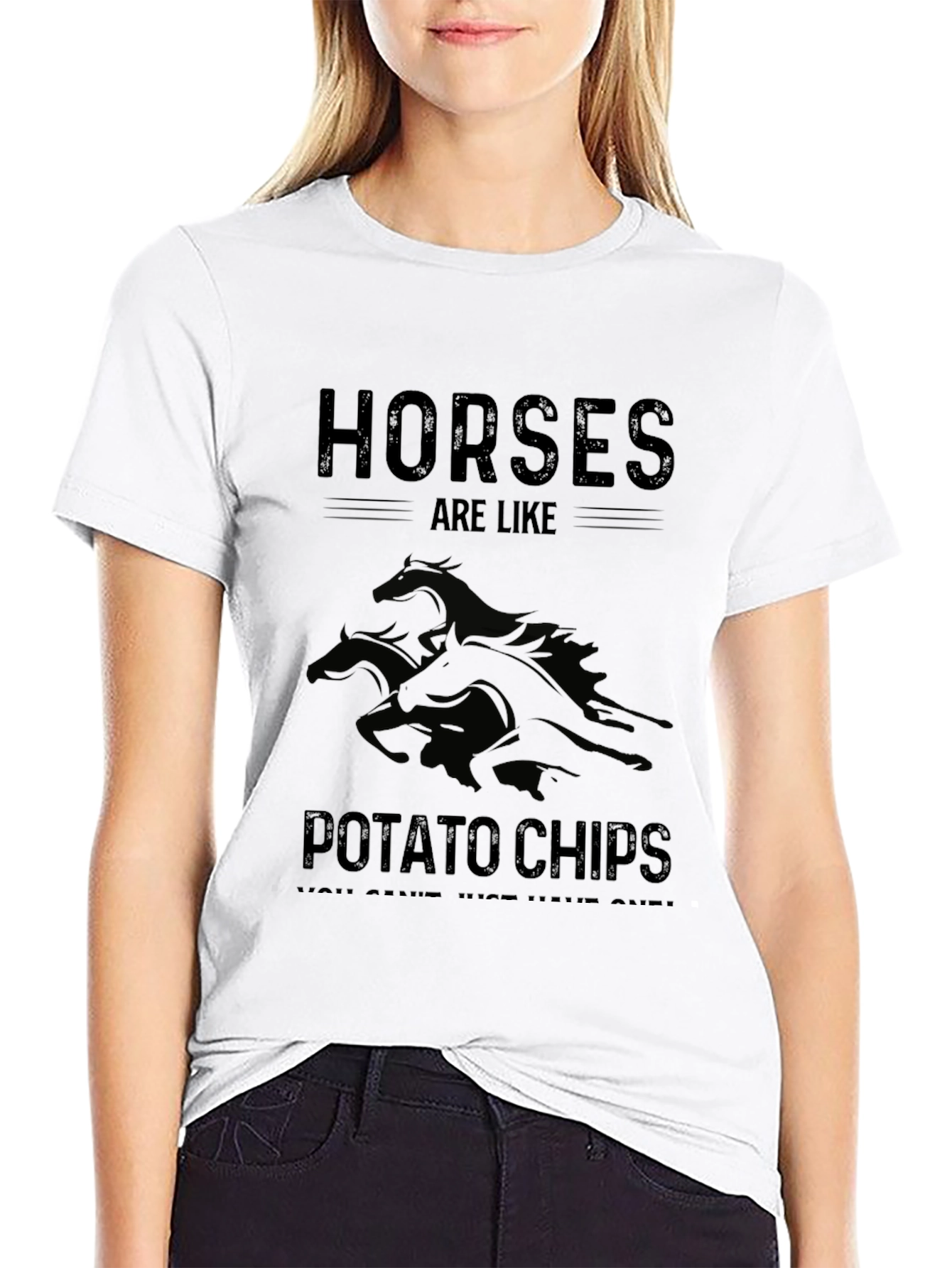 Black Horses Are Like Potato Chips T-Shirt view 9